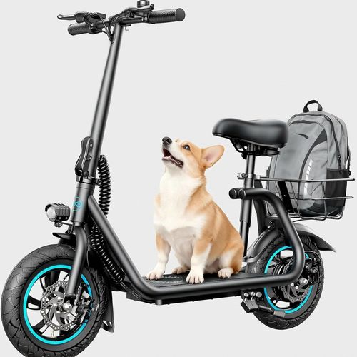 Awwscooter C1 Matte Black seated electric scooter